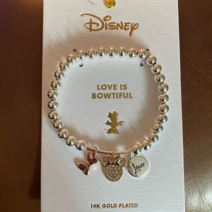 Disney Love is Bowtiful Stretch Charm Bracelet New